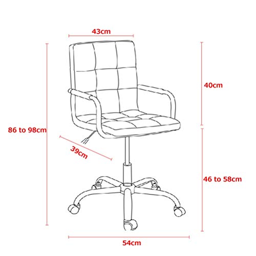 XIAOJUN Office Chair with Arm High Back 5 Castor-Wheel Base 360 Degree Swivel Home Gaming Chair Pad Seating Black