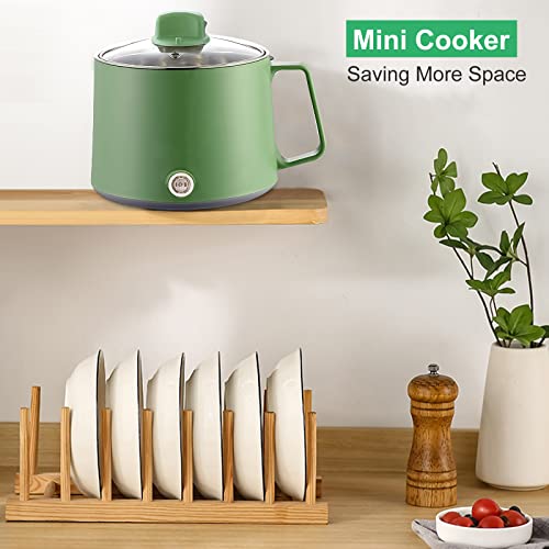 Electric Hot Pot, 1.7L Multi-Functional Electric Skillet for Stir Fry/Stew/Steam, Portable Mini Electric Cooker for Soup Porridge Dumplings Eggs