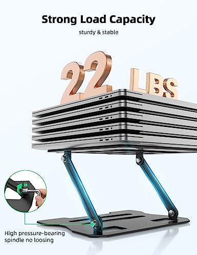 Rupoku Adjustable Laptop Stand, Ergonomic Laptop Riser Heat Vent Computer Stand for Desk, Foldable Portable Tablet Notebook Holder for MacBook Pr