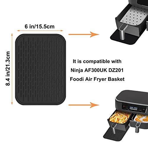 Heat Resistant Mat Compatible with Ninja AF300UK DZ201 Dual Air Fryer Gekufa Silicone Air Fryer Heat Mat Air Fryer Accessories with Oil Brush