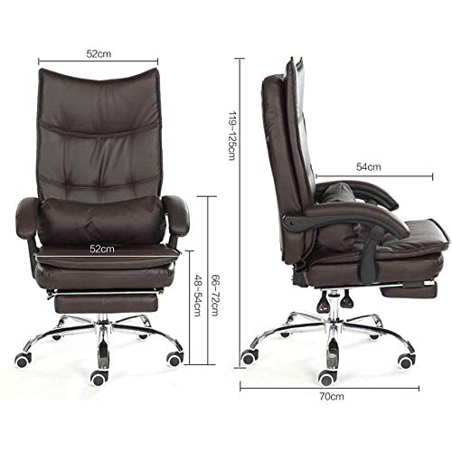 N/A Reclining Office Chair with Lumbar Support Ergonomic Adjustable Seat Height and Back Recline Desk and Task Chair (Color : Rosso)