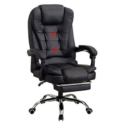 YT.JYUERI Relax Comfortably Safe Managerial Chairs Massage Executive Office Chair, Aluminum Alloy Base Computer Chair with Footrest Lumbar Suppor