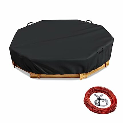 Octagon Sand Box Cover，for 84" X 78" x 9" Octagon Sand Box，Waterproof Dust Proof Outdoor Octagon Sand Box Cover,Black