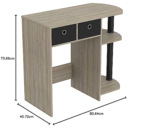 Safdie Small Computer Space-Saver Writing 2 Storage Drawers-Sturdy Study, Work Table-Compact Home, Living, Dorm Room,Bedroom, Office Modern Stude