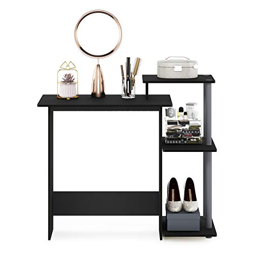 Furinno Efficient Home Laptop Notebook Computer Desk, Study Desk, Writing Desk, Black/Grey, 100.6 (W) x 85.3 (H) x 39.6 (D) cm