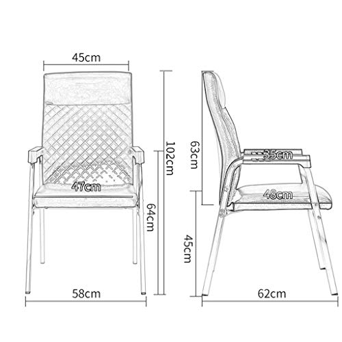 n/a Classic Leather Office Desk Guest Chair with Metal Frame, Comfortable and Breathable, Brown