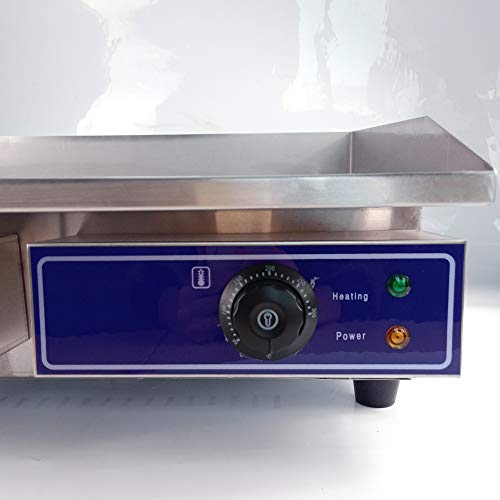 Electric Griddle Commercial Counter Top Stainless Steel Hot Plate Kitchen Grill Thermostatic Control 3000W 22" (New Model in 2019)