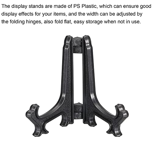 MECCANIXITY 1.8 Inch Display Stand Holders Display Pictures PS Plastic Black for Home Decoration, Art, Book Stores Pack of 6