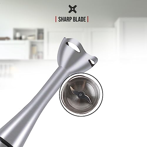 Belaco Hand Blender Mixer 4in1 Processor Chopper Mixer Bowl Egg Whisk & Beaker 800W DC Motor 600ml Chopper Bowl 500ml Beaker