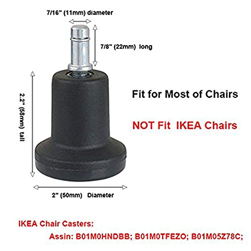 SKOAJAS Plate Casters 5-Pack Glides Replacement Bar Stool, Fixed Stationary Caster Glide for Office Chair Without Wheels &