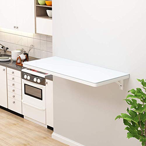 MYYINGELE Wall Mounted Drop Leaf Table, Folding Wall computer desk, Collapsible floating workbench For home, office, garage, RV, Boat, Black, 60