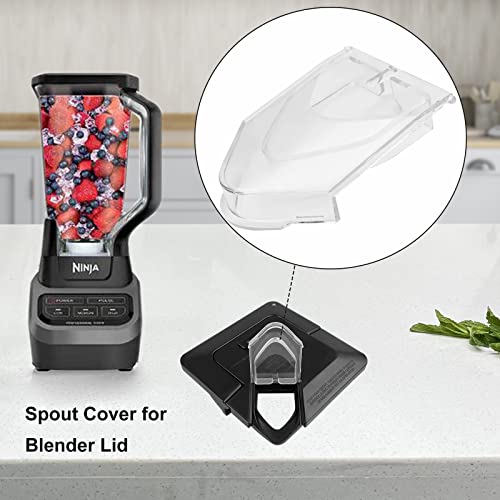 CUTIECLUB 2 Pack Pitcher Spout Cover for Ninja 72oz Blender Lid, Flap Lid Jar Top Replacement Parts Accessories for Ninja NJ600-NJ602 BL500-BL781