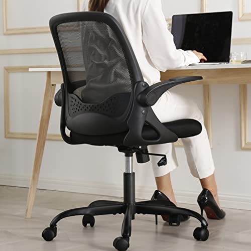 Office Chair, KERDOM Ergonomic Desk Chair, Breathable Mesh Computer Chair, Comfy Swivel Task Chair with Flip-up Armrests and Adjustable Height (9