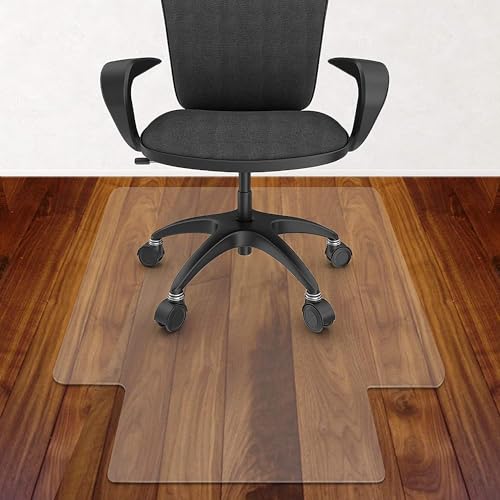 Office Chair Mat for Hardwood Floor, 48"×36" Clear Office Floor Mat, Computer&Desk Chair Mat, PVC Heavy Duty Floor Protector Chair Mats for Rolli