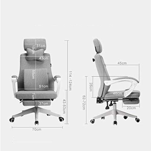 HJW Computer Chair,Fabric Home Study Swivel Chair Chair Ergonomic Chair Comfortable Office Chair Armchair