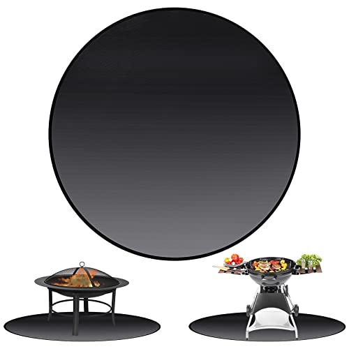 39" Fire Pit Mat for Decking , 3-Layer Thickened Under Grill Mat, Fireproof Mat for Under Fire Pit, Round Heatproof Mat, Camping Deck Patios Prot