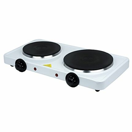 STATUS Colorao Double Hot Plate | 2500W White Electric Stove | Stainless Steel | COLORADO1PKB4