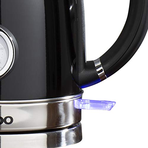 Daewoo SDA1775 Kingsbury Stainless Steel Kettle | Ideal for Any Home Kitchen | 1.7L Capacity | Automatic & Manual Shut Off | Indicator Light | Bo