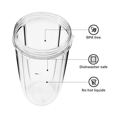 Cup for Nutribullet Accessories, 24oz Cup Fits Nutribullet 600W 900W Blenders Replacement Parts(1 Pack)