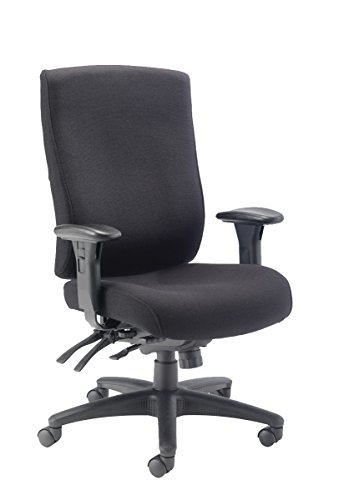 Office Hippo Professional 24 High Back Office Chair, 150 kg Weight Tolerance, 2D Arms, Asynchro Mechanism, Ratchet Back, Fabric, Black