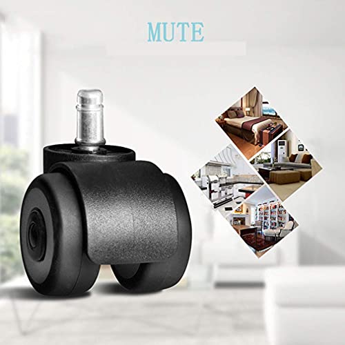 SKOAJAS Plate Casters 2inch Office Chair Caster Replacement TPR Wheels & Safe,Universal Standard Stem 11x22mm,Set of 5,Quadruple Ball Bearing Des