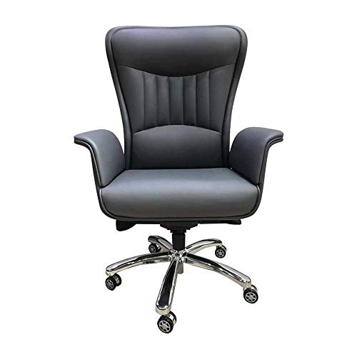 MU Pu Leather Computer Chair, Modern Boss Chair Office Chair, Comfortable Swivel with Fixed Armrests, Furniture Adjustable Swivel Chair