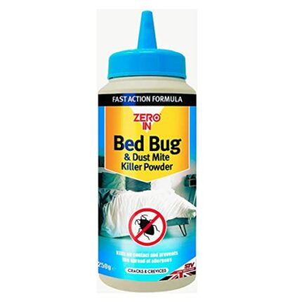 Zero in Bed Bug and Dust Mite Killer Powder 250g with a Thank You Sticker - Ready to Use Bug Killer -Indoor and Outdoor Use
