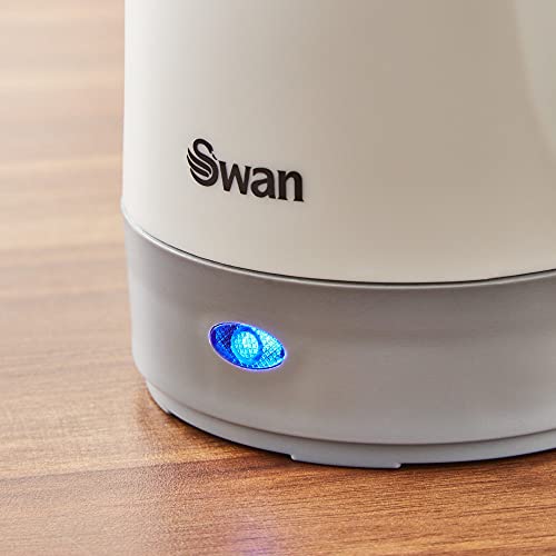 Swan Dual Voltage Travel Kettle with Two Tea Cups, 0.5 Litre Capacity, 125-600 W, Lightweight, White/Grey, SK19011N