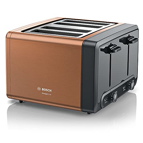 Bosch DesignLine Plus TAT4P440GB 4 Slot Stainless Steel Toaster with variable controls - Stainless Steel