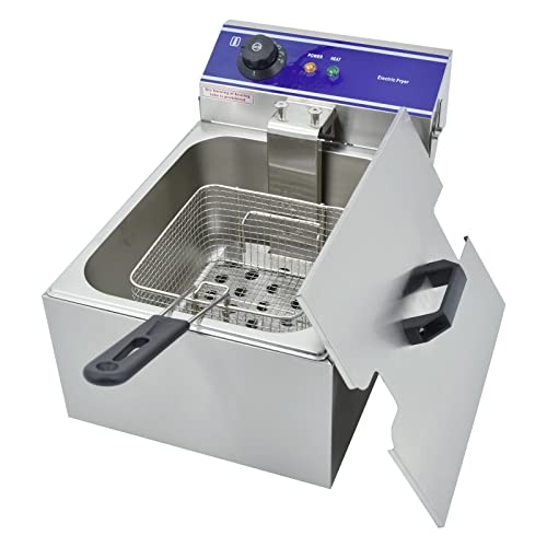 Electric Deep Fryer,Stainless Steel Commercial French Deep Fat Fryer For Restaurant,Fast Food Restaurant -3000W 6L