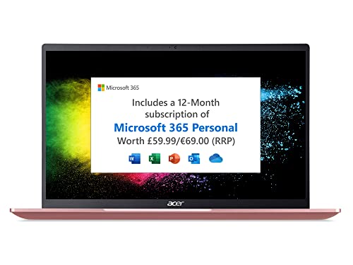Acer Swift 1 SF114-34 14 Inch Laptop - (Intel Pentium N6000, 4GB, 128GB SSD, Full HD Display, Microsoft Office 365, Windows 11 in S Mode, Silver)