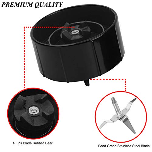 Cross Blades for The Original Magic Bullet Blender 200w and NutriBullet Magic Kitchen Express 250w MB1001 Series - with Mixer Blade Rubber Seal R