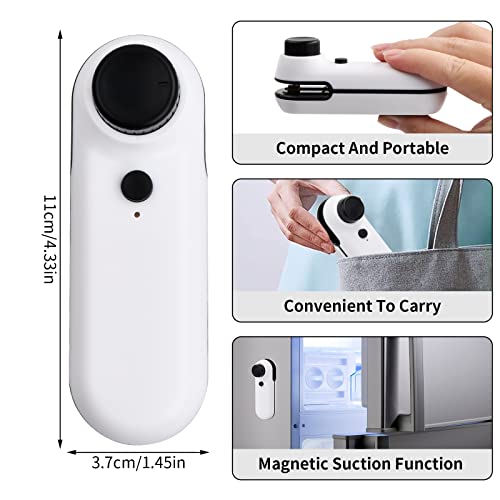 Hoxfly Mini Bag Sealer, 2 in 1 Heat Sealer and Cutter, Mini Heat Bag Sealing Machine, Handheld Heat Vacuum Sealer, Fresh Bag Resealer, USB Rechar