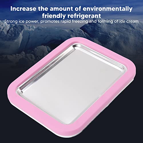 BAOFUYA Ice Cream Roll Maker, Stainless Steel DIY Handcraft Make Easy Ice Cream Rolls with 2 Spatulas for Kids Family Yogurt Sorbet Gelato pink