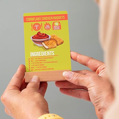 Boxer Gifts Easy Eats Cards-52 Delicious and Quick 10 Minute Prep Air Fryer Recipes for Beginners | Cookbook in Card Format with Wooden Stand, Ca