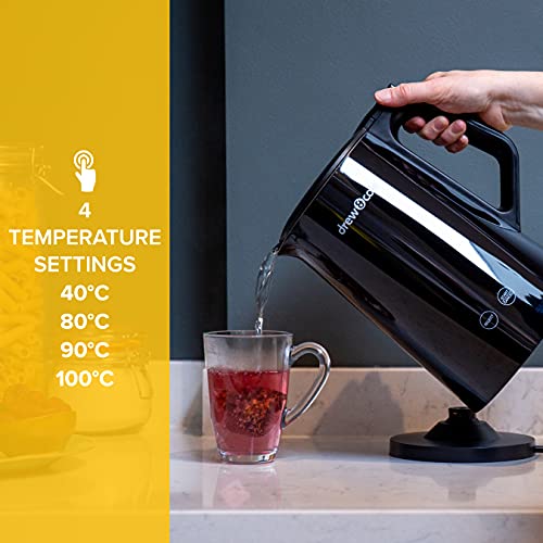 Drew&Cole Digital Kettle Pro 1.5L - Live Temperature Display - Variable Temperature Control - Energy Efficient - 4 Preset Temperatures From 40°C