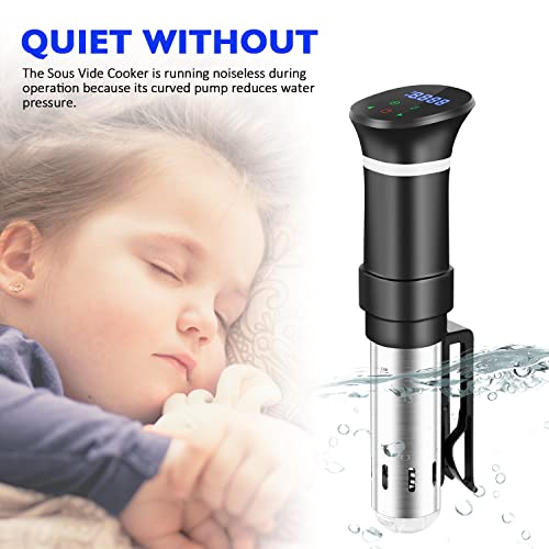 Sous Vide Cooker, 1000W Sous Vide Precision Cooker, Immersion Circulator Sous Vide Machine, Accurate Temperature and Time Control Sous Vide Cookb