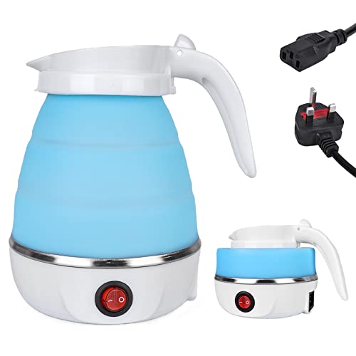 Foldable Electric Kettle: Portable Travel kettle with Separable Power Cord, Electric Water Heater Collapses, Silicone Folding Electric Kettle for