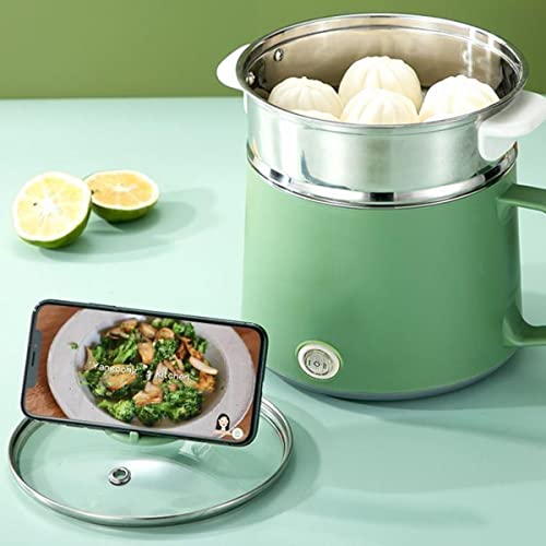 FARONG Electric Hot Pot, Mini Electric Cooker 1.7L Noodles Pot Multi-Functional Electric Cooker for Soup Porridge Dumplings Eggs Pasta Steam with