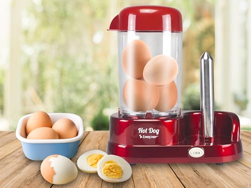 BEPER P101CUD501 Hot Dog Machine with steam cooking, ABS, 350 W, Red