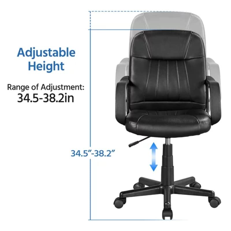 LUKEO Adjustable Faux Leather Swivel Office Chair
