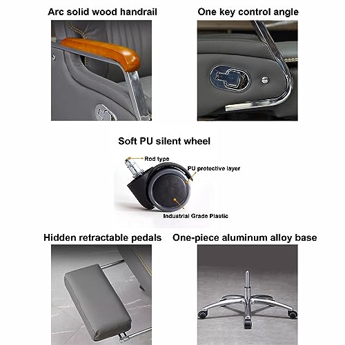 JHKZUDG Executive Leather Adjustable Chair,Ergonomic Office Chair Gaming Chair,High Back Recliner Swivel Chair,for Home Office,black