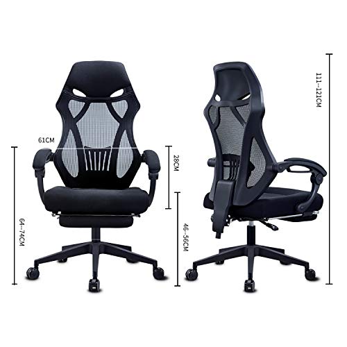 SLNFXC Ergonomic Mesh Office Chair High Back Computer Chair Desk Chair Mesh Chair with Thick Cushion Soft Adjustable (Color : Argento)