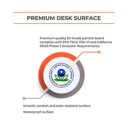 SOFSYS Modern Folding Desk for Small Space, Computer Gaming, Writing, Student and Home Office Organization, Industrial Metal Frame with Premium D