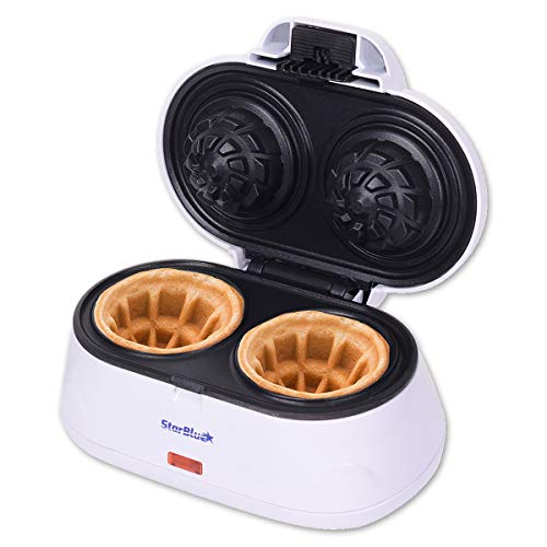 Double Waffle Bowl Maker by StarBlue - White - Make Bowl Shapes Belgian Waffles in Minutes | Best for Serving ice Cream and Fruit | Gift Ideas 22
