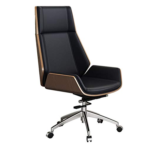office chair gaming chair computer chair Ergonomic Office Chair High Back, Wooden and PU Leather Seat Adjustable Height Computer Desk Chair for H