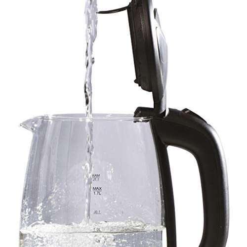 Daewoo LED Kettle, Glass Kettle With LED Illumination When Boiling, 360° Swivel Base, 1.7-Litre Capacity, Silver