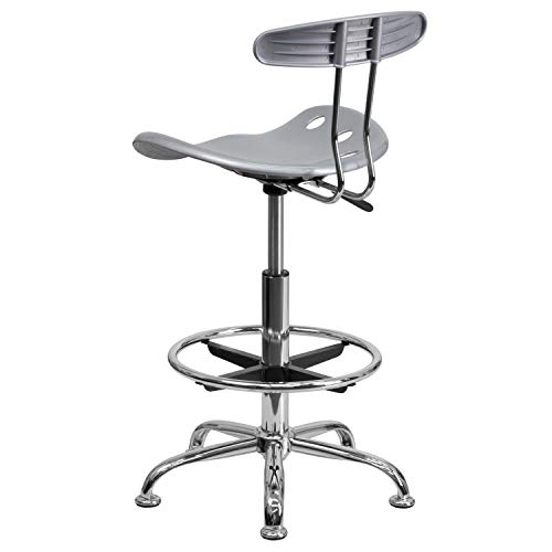 Flash Furniture Drafting Stool, Metal, White, 50.8 x 43.82 x 104.14 cm
