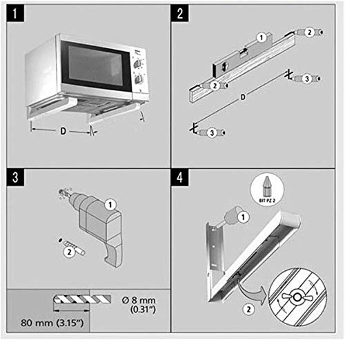 Foldable Stretch Shelf Rack Wall Mount Kitchen Microwave Oven Stand Bracket Microwave Oven Wall Mounting Brackets - White