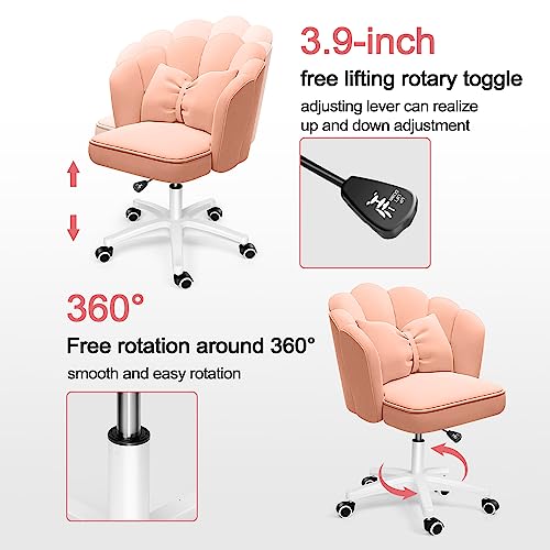 Office Chair Cute Petal Desk Chair, Modern Fabric Home Butterfly Chairs Height Adjustable Chair Makeup Chairs Computer Chairs
